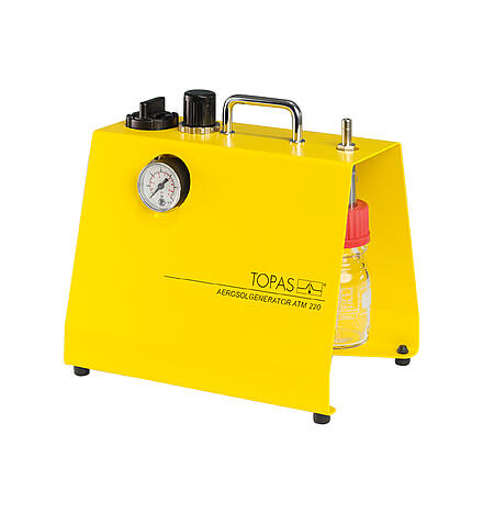Atomizer Aerosolgenerator ATM 220 zur Generierung von Prüf- und Kalibrieraerosolen Atomizer Aerosolgenerator ATM 220 zur Generierung von Prüf- und Kalibrieraerosolen, Vorderansicht