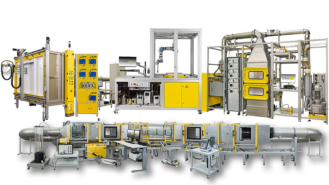 Gruppe von Prüfständen